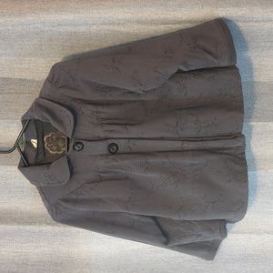 Crop lined jacket, gray, medium. 3/4 sleeves